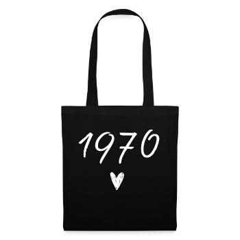 1970 coeur anniversaire - Sac en tissu - noir - Devant