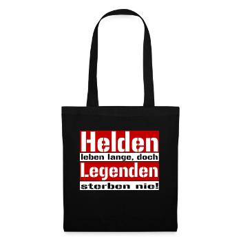 Heroes live long legends - Tote Bag - black - Front