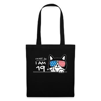I'm Not 20, I Am 19 Plus 1 Middle Finger Cat Flip - Tote Bag - black - Front