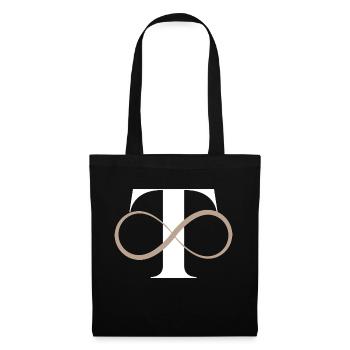 Lettre t infinie - Sac en tissu - noir - Devant