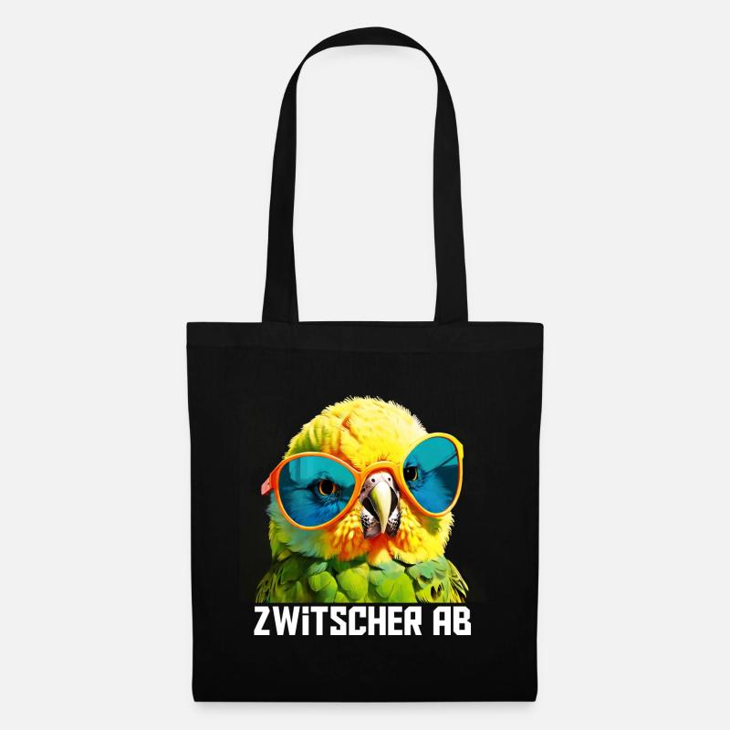Zwitscher Ab Wellensittich - Stoffbeutel - Schwarz