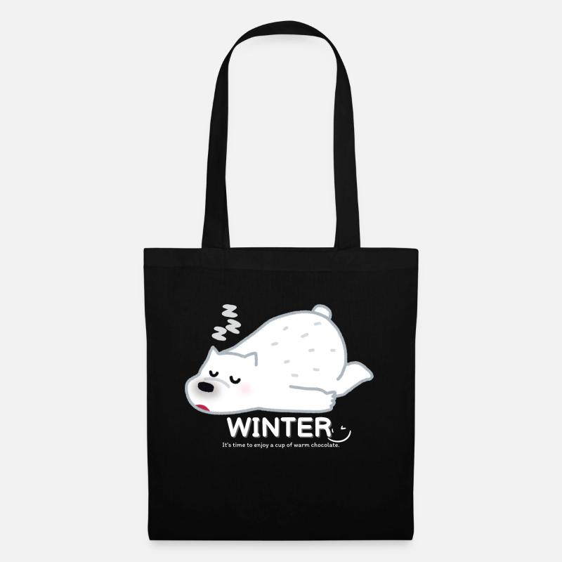 Winter Bear - Stoffbeutel - Schwarz