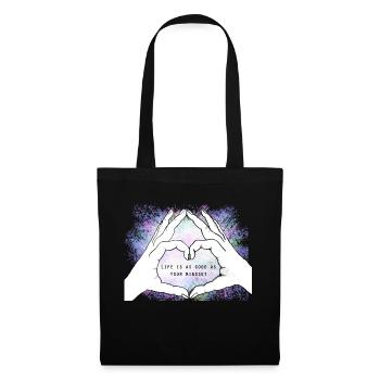 Hands form a heart. Mindset. Love. - Tote Bag - black - Front
