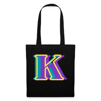 Multicolored letter k - Tote Bag - black - Front