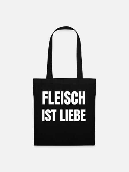 Fleisch ist Liebe - Stoffbeutel - Schwarz