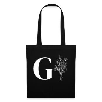 Lette g fleurs minimalistes - Sac en tissu - noir - Devant