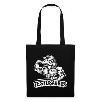 Testosaurus – The Muscular Cybersaurus - Tote Bag - black - Front