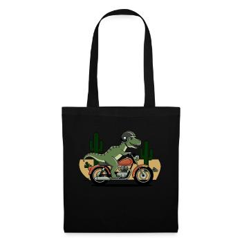 T-Rex on a Motorcycle - Tote Bag - black - Front