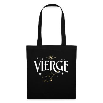 logo signe astro vierge - Sac en tissu - noir - Devant