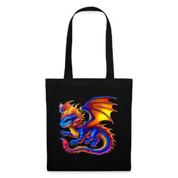 Drache - Stoffbeutel - Schwarz - Vorne