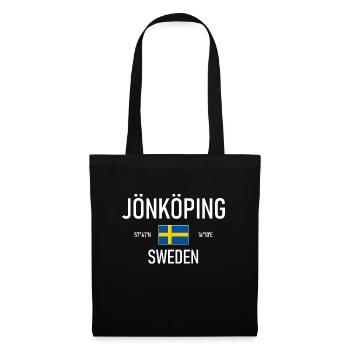 Jönköping - Suède - Sverige Coordonnées du drapeau - Sac en tissu - noir - Devant