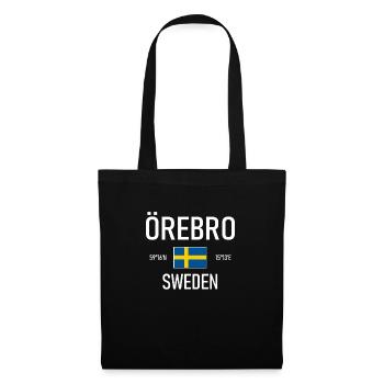 Örebro - Sweden - Sverige - Flag - Coordinates - Tote Bag - black - Front
