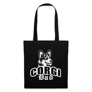 "Corgi Dad" with dog head - Tote Bag - black - Front
