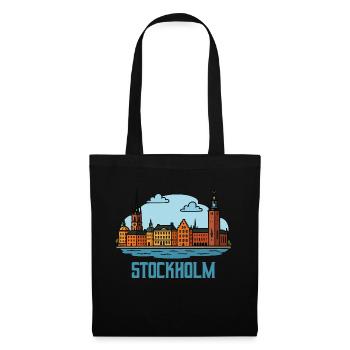 stockholm city - Stoffbeutel - Schwarz - Vorne
