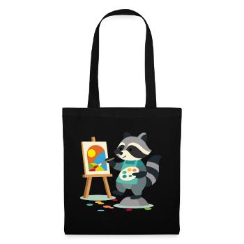 Creative raccoon for art lovers young and old - Tote Bag - black - Front