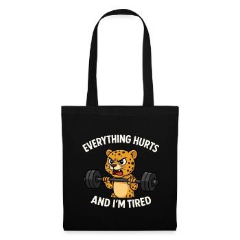 Funny Gym Everything Hurts And I'm Tired Leopard - Tote Bag - black - Front