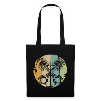 Retro piston engine design for bikers - Tote Bag - black - Front