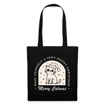 Cat lovers funny merry Christmas wishes pun - Tote Bag - black - Front