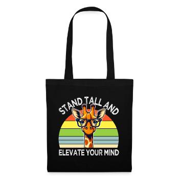 Girafe inspirante aux lunettes arc en ciel - Sac en tissu - noir - Devant