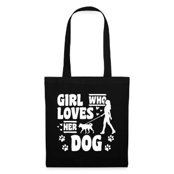 Fille qui aime les chiens - Sac en tissu - noir - Devant