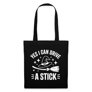 Ja, ich kann einen Stick fahren - Stoffbeutel - Schwarz - Vorne