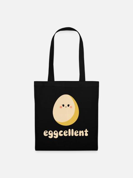 Eggcellent – Süßes Frühstücksei - Stoffbeutel - Schwarz