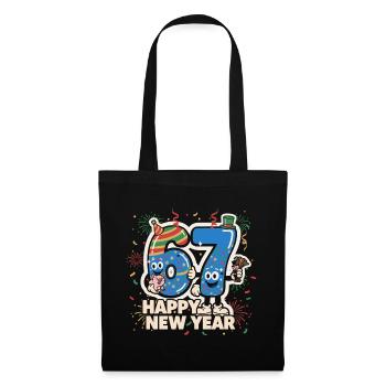 67 Six Seven 6-7 Silvester 2026 Lustig Geschenk - Stoffbeutel - Schwarz - Vorne