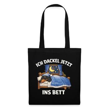 Offizielles Dackel Schwarz Ich dackel jetzt ins  - Stoffbeutel - Schwarz - Vorne