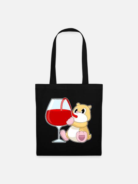 Hamster Rotwein - Stoffbeutel - Schwarz