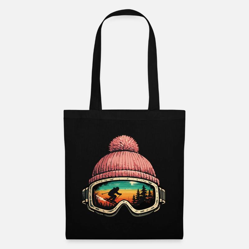 Apres Ski Skifahrer Skibrille Winter Geschenk - Stoffbeutel - Schwarz