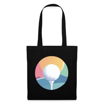 Golf ball in a colourful colour wheel discreet golf motif - Tote Bag - black - Front