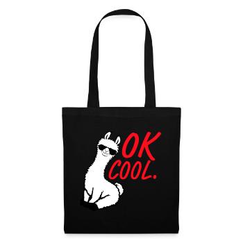 OK Cool Llama Sunglasses Sitting Funny Naughty - Tote Bag - black - Front