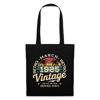 Né en Mars 1985 édition 1985 Vintage March 1985 - Sac en tissu - noir - Devant