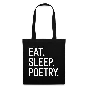 Eat Sleep Poetry Typography Tee - Tote Bag - black - Front