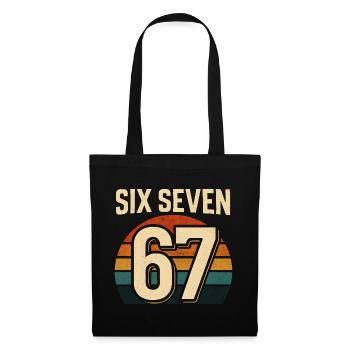 Six Seven 67 Italian Brainrot Retro Sunset Meme - Tote Bag - black - Front