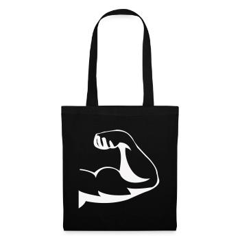 Silhouette puissante des biceps - Sac en tissu - noir - Devant
