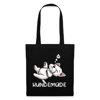 Hundemüde West highland terrier Westie Westies - Stoffbeutel - Schwarz - Vorne