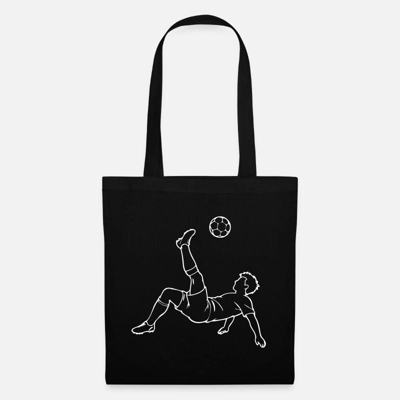Weiße Bicycle Kick Line Art – Dunkle T-Shirts - Stoffbeutel - Schwarz