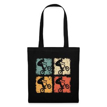BMX Biker Trick in Vintage Style - Tote Bag - black - Front