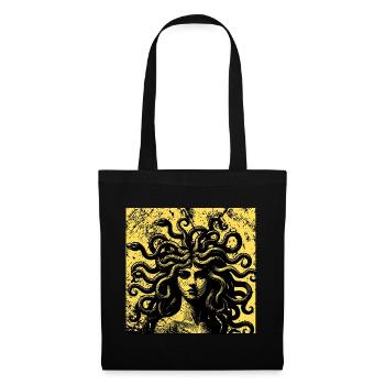 Hard techno rave outfit - Méduse industrial techno - Sac en tissu - noir - Devant