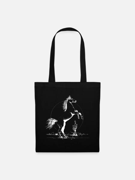 Desert Stallion Silhouette - Stoffbeutel - Schwarz
