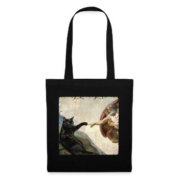 Chat gifle la main de Dieu Mème des chats drôles - Sac en tissu - noir - Devant