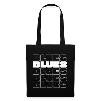 Bold Blues Repetition Grid Typography - Tote Bag - black - Front
