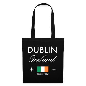Dublin Irlande Coordonnées Souvenir de voyage - Sac en tissu - noir - Devant
