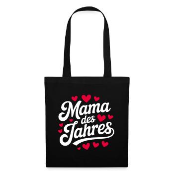 Mama des Jahres Herzdesign - Stoffbeutel - Schwarz - Vorne