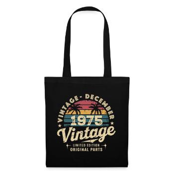 Vintage Dezember 1975 – Retro Beach & Surf Style - Stoffbeutel - Schwarz - Vorne