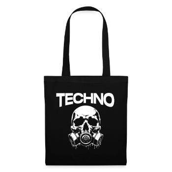 Techno Skull Gasmaske Graffiti - Stoffbeutel - Schwarz - Vorne
