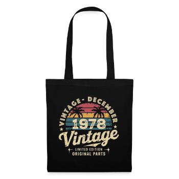 Vintage Dezember 1978 – Retro Beach & Surf Style - Stoffbeutel - Schwarz - Vorne