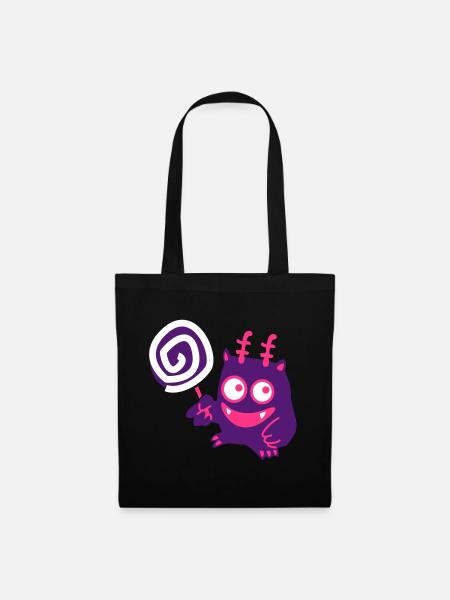 Lolli-Monster - Stoffbeutel - Schwarz