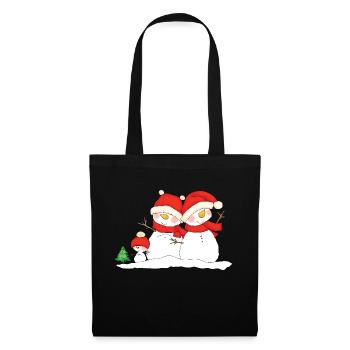 Christmas snowmen. - Sac en tissu - noir - Devant